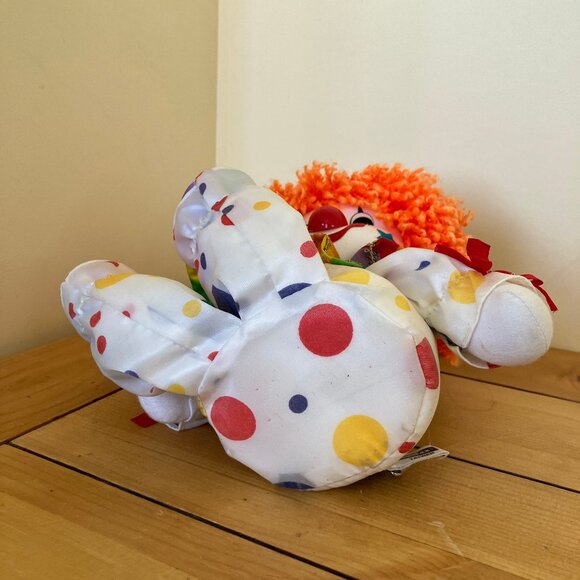 Dolmax Polka Dot Happy Clown Doll Shelf Sitter Vintage 70s Toy Rainbow 14" Tall - Picture 9 of 9